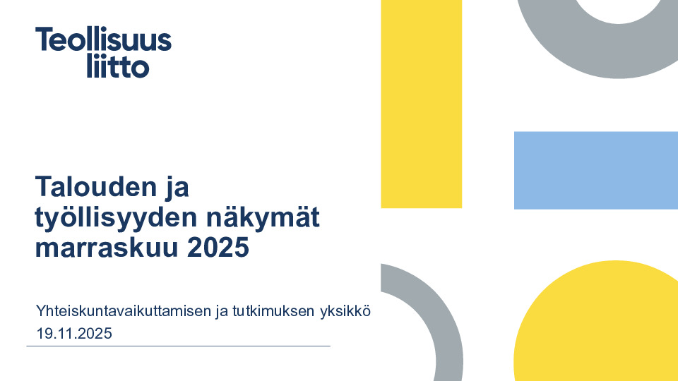 Talouden ja työllisyyden näkymät 11 2025